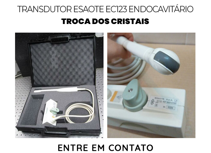 TROCA DOS CRISTAIS TRANSDUTOR ESAOTE EC123 ENDOCAVITÁRIO